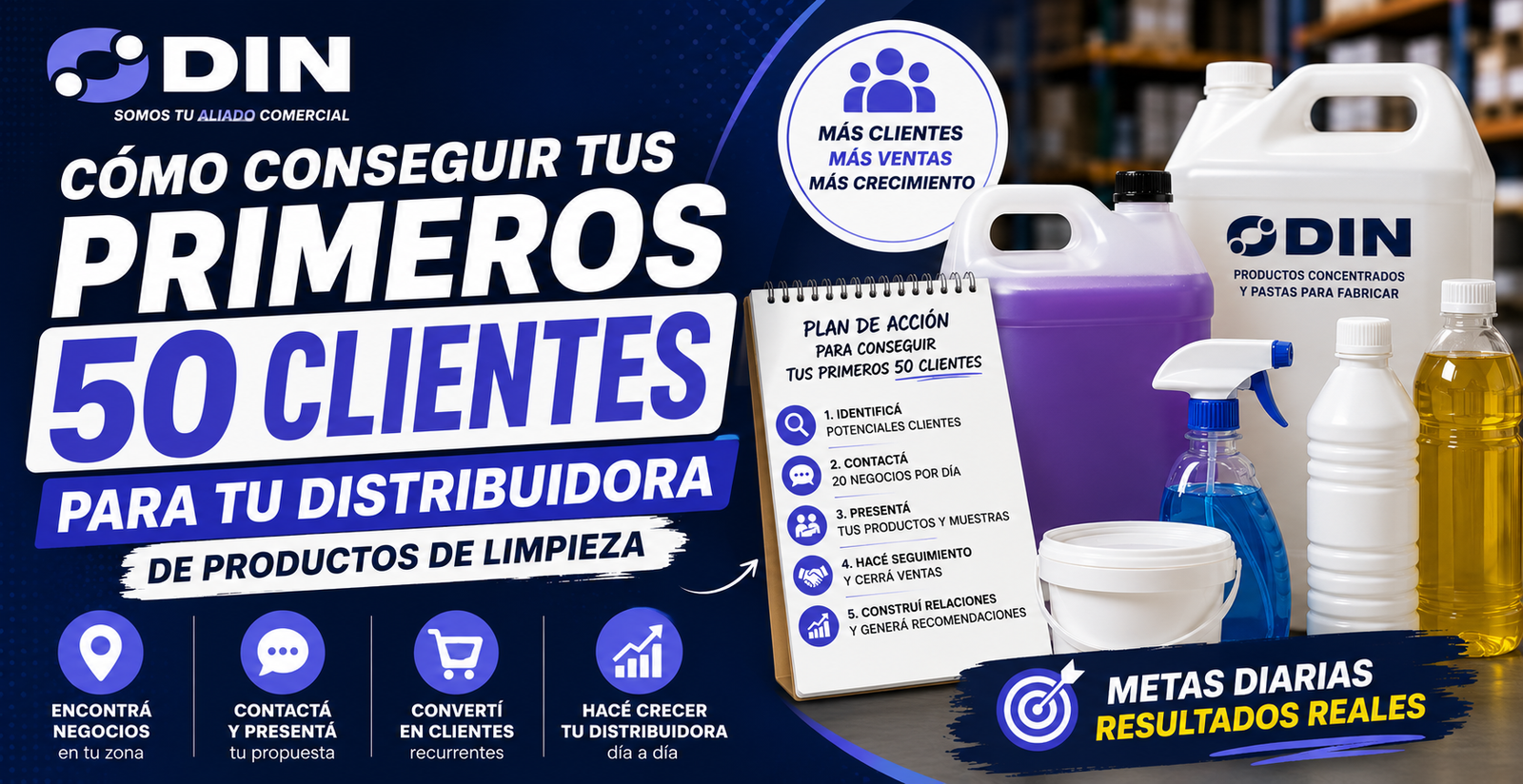 Cómo conseguir tus primeros 50 clientes para una distribuidora de productos de limpieza